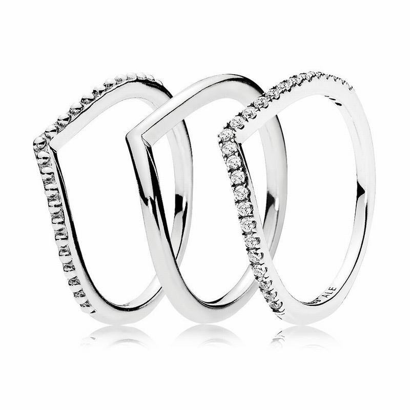 Pandora Wishbone Stackable Ring Stack NZ, Sterling Silver (427536-GID)